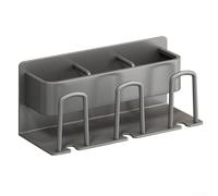 Organizador de pared de aluminio para 3 cepillos de dientes, maquinillas de afeitar y peines en el baño