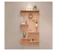 Organizador de pared de madera marrón claro con kit de estante, 40 x 120 cm, paneles de almacenamiento de exhibición montados en la pared para manualidades, herramientas y organización del hogar