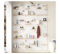 Organizador de pared de tablero de clavijas de madera, duradero de 12 mm de grosor para una mejor organización, perfecto para el hogar, sala de juegos y soluciones de almacenamiento de garaje