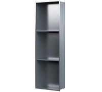 Organizador de pared empotrado de acero inoxidable 304 para ducha, armario de pared integrado para hotel, baño, gris, 900 x 280 x 125 mm