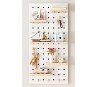 Organizador de pared para tablero perforado, tablero de madera, fácil instalación para cocina y taller, 17 mm de grosor, 60 x 80 cm, ideal para sala de manualidades y exhibición de banco de trabajo