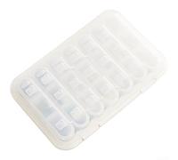 Organizador de pastillas, 1 paquete de pastillero semanal con 21 compartimentos, estuche de medicina portátil que protege la luz, diseño abierto con una sola mano para viajes uso diario (B)