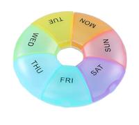 Organizador de pastillas 2 uds pastillero redondo de plástico 7 días caja semanal para tableta almacenamiento portátil soporte para tableta organizador de viaje contenedor de pastillas Envase