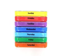Organizador de pastillas 3 uds. Pastillero semanal de 7 días, dispensador de almacenamiento de medicamentos de plástico, estuches para medicamentos para viajes en casa, 11,5x13x4,3 cm Envase