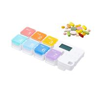 Organizador de pastillas, almacenamiento inteligente de recordatorios que funciona con pilas, organizadores de pastilleros para 7 días, para suplemento, de hígado de bacalao, hogar, oficina