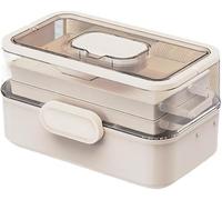 Organizador de pastillas, caja de almacenamiento de medicamentos de tres capas con diseño plegable para una gestión eficiente de medicamentos en el hogar