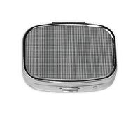 Organizador de pastillas con estampado de líneas a cuadros grises, pastillero de viaje, mini pastillero cuadrado, pastillero de 2 compartimentos