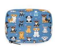 Organizador de pastillas con patrón de patas de perro, estuche de medicina de viaje con cremallera, bolsa de almacenamiento diario de vitaminas, portátil, 8 ranuras, pastillero semanal, soporte para