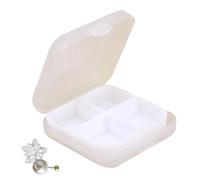 Organizador de pastillas cuadrado, mini pastillero cuadrado | Organizador diario de pastillas de viaje,Caja organizadora de medicamentos de cuatro compartimentos, pastillero portátil con cierre a pres