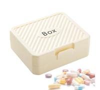 Organizador de pastillas de doble capa, pastillero portátil para 7 días con 24 compartimentos, pequeño contenedor de pastillas para bolsillo organizador de medicamentos (A)