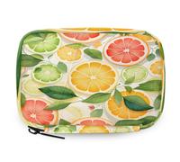 Organizador de pastillas de limón y pomelo naranja, estuche de medicina de viaje con cremallera, bolsa de almacenamiento diario de vitaminas, portátil, 8 ranuras, pastillero semanal, soporte para