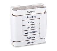 Organizador de pastillas, de medicina para 7 días, organizador de píldoras portátil 4 veces al día, soporte semanal para suplementos para niños, ancianos, hogar, trabajo, escuela, hospital, avión