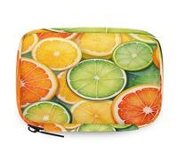 Organizador de pastillas de toronja y naranja limón con cremallera, bolsa de almacenamiento diario de vitaminas, portátil, 8 ranuras, pastillero semanal, soporte para suplementos para el hogar