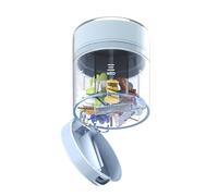 Organizador de pastillas de viaje 3 en 1, mini organizador de medicamentos portátil de 7 días, tapa de temporizador semanal con cortador de píldoras y 7 compartimentos (azul)