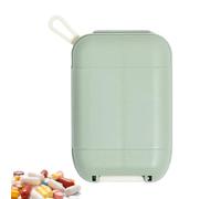 Organizador de pastillas de viaje, caja de pastillas, Organizador de pastillas de bolsillo a prueba de humedad para viajar, Caja de aceite de pescado con bloqueo de seguridad, suplementos portátiles c