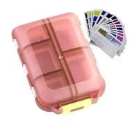 Organizador de pastillas de viaje, contenedor portátil para píldoras, organizador de píldoras, caja de medicamentos de viaje con diseño portátil y compacto para almacenar medicamentos y suplementos (1