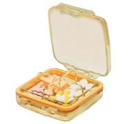 Organizador de pastillas de viaje, pastillero portátil de 4 compartimentos, cuenta con un diseño de sello de silicona, organizador de pastillas de viaje para almacenamiento de suplementos vitamínicos