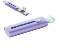 Organizador de pastillas de viaje, pastillero portátil, separadores extraíbles, con sistema de bloqueo de seguridad (morado)