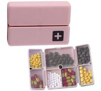 Organizador de pastillas de viaje plegable, pastillero magnético, portátil para 7 días semanales con cierre seguro, contenedor compacto de almacenamiento de medicamentos para bolso, mochila de