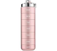organizador de pastillas diario, Mini pastillero semanal, organizador de pastillas de bolsillo, pastillero, llavero, pastillero de 7 días, pastillero de aleación de aluminio, impermeable portátil con