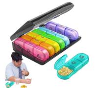 Organizador de pastillas medicinales, Pastilleros,Organizador de medicamentos Pastillero 21 rejillas | Organizador de suplementos seguro y conveniente para viajes, viajes de negocios y escuela