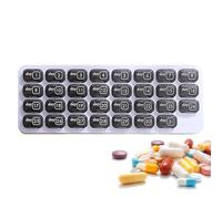 Organizador de pastillas mensual, almacenamiento de medicamentos de 31 días, contenedor de medicamentos de 31 días, para adultos, personas mayores, viajeros, cuidadores, rutina diaria, viajes, hogar