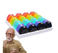 Organizador de pastillas mensual, caja organizadora de medicamentos, caja organizadora de medicamentos, pastillero de 31 días, organizador de pastillero de viaje con 32 compartimentos diarios para