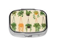 Organizador de pastillas, mini pastillero con 2 compartimentos, perfecto para viajes, cartera o uso de bolsillo, organizador de píldoras diario ideal para un fácil acceso y comodidad ligera, plantas