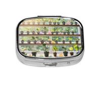 Organizador de pastillas, mini pastillero con 2 compartimentos, perfecto para viajes, cartera o uso de bolsillo, organizador de píldoras diario ideal para un fácil acceso y comodidad ligera, plantas