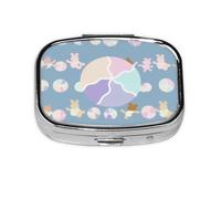 Organizador de pastillas, mini pastillero con 2 compartimentos, perfecto para viajes, cartera o uso de bolsillo, organizador de píldoras diario ideal para un fácil acceso y comodidad ligera, feliz