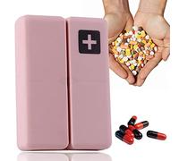 Organizador de pastillas, organizador de pastillas de viaje plegable, para guardar medicamentos, compartimento magnético para pastilleros, caja de tamaño de bolsillo organizada para píldoras, caja de