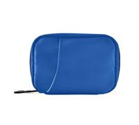 Organizador de pastillas para 7 días, color azul cobalto, bolsa de viaje, pastillero semanal, pequeño y lindo organizador de vitaminas con cremallera