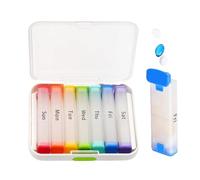 Organizador De Pastillas Para 7 Días | Organizador de Medicamentos con Divisores - Portátil para Medicamentos y Estuche de Viaje Compacto para Bolsillo