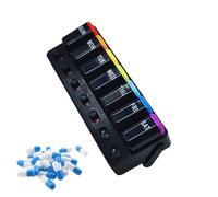Organizador de pastillas para 7 días - Pastillero de 8 x 3 x 1,6 cm, de tableta de viaje, organizador semanal portátil para tabletas con tapa deslizante, estuche para medicina diaria, de