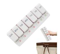 Organizador de pastillas, pastillero semanal, caja de almacenamiento portátil de medicamentos, contenedor dispensador para bolsa de viaje diario, organización de de pescado