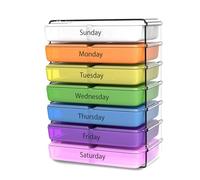 Organizador de pastillas semanal de 7 días, 4 veces al día, estuche compacto de vitaminas recetadas para el desayuno, el almuerzo, la cena, la hora de acostarse