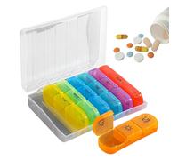 Organizador de Pastillas Semanal,Organizador para 3 Veces al Día - Recipiente Hermético y Compacto para Suplementos Dosis Mañana Noche Hogar Coche Bolsillo Niños