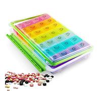 Organizador de Pastillas Semanal Pastillero 4 Veces al dia, Caja de Pastillas Portátil de 7 Días, Bolsillo Viaje Secreto Dosificador de Comprimidos para Vitaminas, Suplementos y Medicamentos