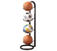 Organizador de pelotas deportivas, estante de almacenamiento de baloncesto, organizador independiente de equipos deportivos para garaje, organizador de pelotas multiusos fácil de montar para