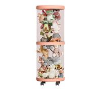Organizador De Peluches En Tubo Para Dormitorio - Organizador De Peluches A Prueba De Polvo, Contenedor Vertical Multicapa, Contenedor Portátil Con Ruedas, Construcción De Tela Resistente | Configurac