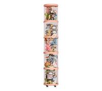 Organizador De Peluches En Tubo Para Dormitorio - Organizador De Peluches A Prueba De Polvo, Contenedor Vertical Multicapa, Contenedor Portátil Con Ruedas, Construcción De Tela Resistente | Configurac