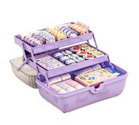 Organizador de peluquería- de Almacenamiento de 3 Capas con Mango, Organizador de Chicle, Perlas, Clips | Organizador multipropósito para uñas, Accesorios de Costura, Maquillaje, artesanías para n