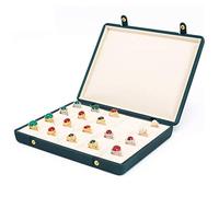 Organizador de pendientes de joyeros y caja de anillo 2 en 1 cajas de joyería para niñas Organizador de soporte de anillo de mujeres con tapa desmontable, organizador de caja de joyería apilable