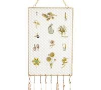 Organizador de pendientes para colgar - soporte de pendiente sobre la puerta - rejilla de metal rectangular Pared de joyería colgante
