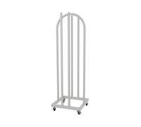 Organizador De Perchas Apilador, Percha De Almacenamiento Móvil 4 En 1, Estante De Almacenamiento De Piso con Ruedas,con Capacidad For 140 Perchas(Silver,130x35x30cm)
