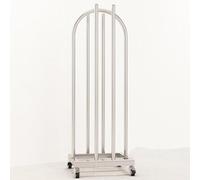 Organizador de Perchas Apilador Soporte para Perchas de Ropa, Soporte de Estante de Almacenamiento de Suspensión de Acero Resistente con Ruedas, para Armario de Lavandería de Tienda de Ropa