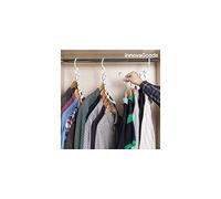 InnovaGoods® Organizador de Perchas Ropa 40 Prendas, Organizador Perchas Plusrobe, Organizador Perchas Pantalones, diseño Original, Innovador, portátil y Funcional, Colgador Ropa, Firme sujeción