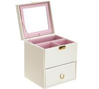 Organizador De Perfumes Bolsa de cosméticos portátil multifuncional de gran capacidad, caja de cosméticos for mujer, tipo cajón, bolsa de almacenamiento de maquillaje con espejo Organizador De Escrito