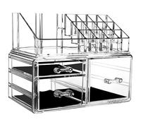 Organizador De Perfumes Caja de Almacenamiento de acrílico for cosméticos, Vitrina de cosméticos Transparente, Caja de Almacenamiento combinada Multifuncional apilable Organizador De Escritorio(07)