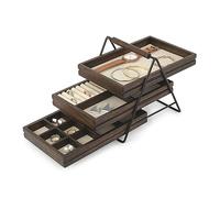 Organizador De Perfumes Joyero creativo Estante de almacenamiento de cosméticos de tres niveles Caja de almacenamiento de cepillo de maquillaje multifuncional de gran capacidad Organizador De Escritor